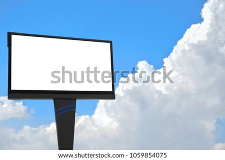 Blank Billboard for advertisement put your text or poster and Blue sky and cloud background.