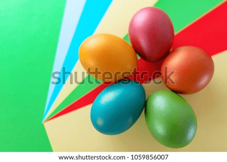 Painted in colorful paint Easter eggs