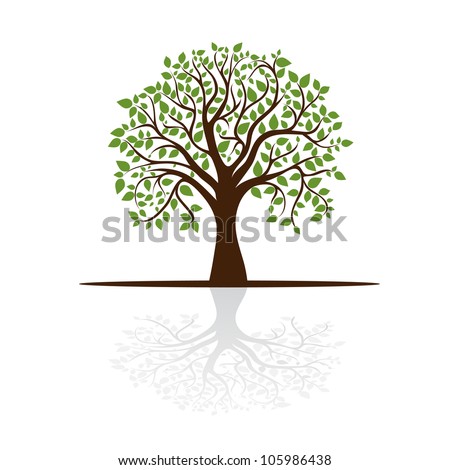 tree casts a shadow, a place for text, vector