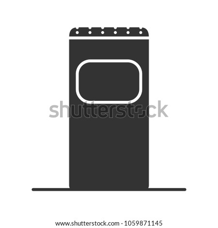 Garbage bin glyph icon. Trash can. Waste container. Silhouette symbol. Negative space. Vector isolated illustration