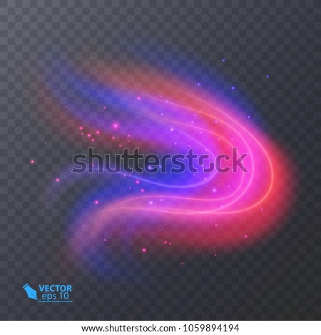 Colorful Light, neon effect. abstract particles. Vector Magic sparkle transparent neon effect on dark background