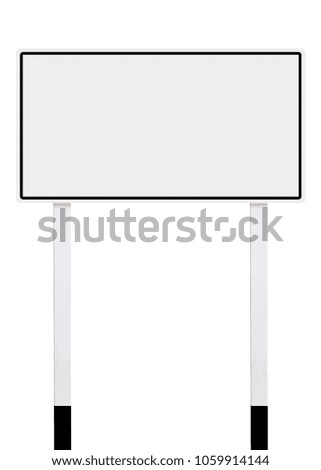 Blank white road sign or Empty traffic signs isolated on white background. Objects clipping path
