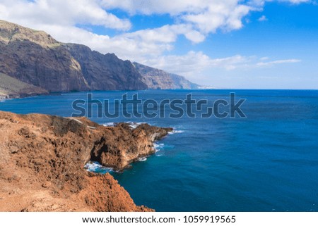 View of coast and sea - playa Punta de Teno in Tenerife, Canary Islands