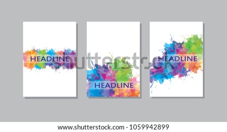 Abstract vector layout background set. For art template design, list, page, mockup brochure theme style, banner, idea, booklet cover, print, flyer, book, blank, a4 sheet format