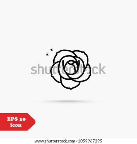 rose flower line icon vector