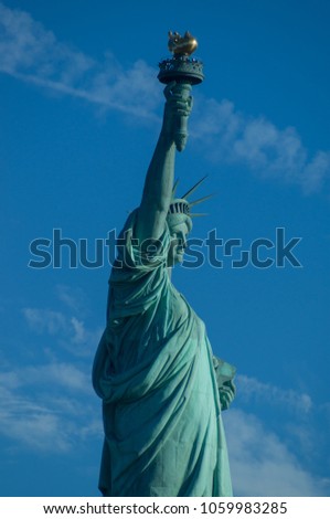 Close up of the statue of Liberty