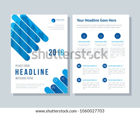 Annual report, broshure, flyer, magazine abstract background blue cover vector size template A4. Corporate Presentation, Poster, Banner, Color Book