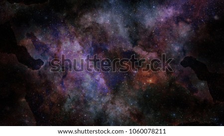 Starry deep outer space - nebula and galaxy