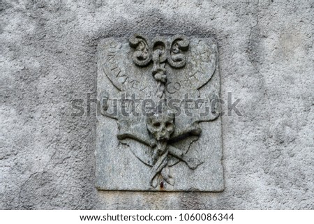 Entrance symbol to the cemetery of Santiago de Compostela