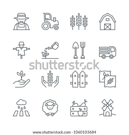 Simple Set Farm related Icons Royalty-Free Stock Photo #1060103684