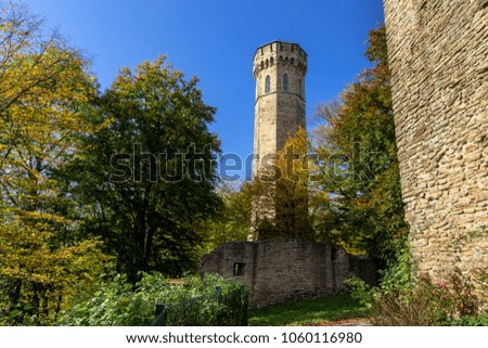 The Historic old buildings and beautiful landscape in autumn season at The Hohensyburg  Park,Germany.