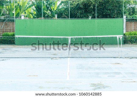 empty tennis court with copy space