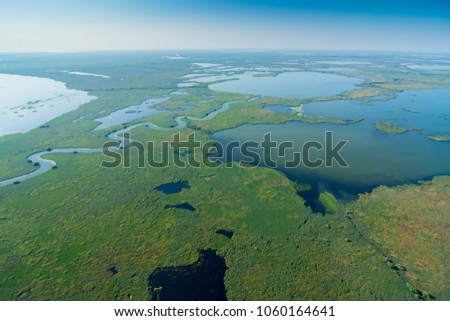 Danube Delta (Romania) Aerial View over Unique Nature