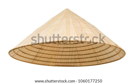 Asian cone hat isolated on white  Royalty-Free Stock Photo #1060177250