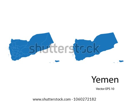 Couple Set Map,Blue Map of yemen ,vecter illustration eps10.