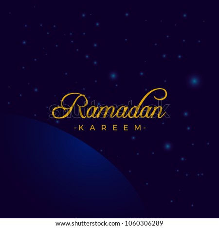 Ramadan Kareem Design Template. Night Purple Sky Ramadan Kareem.