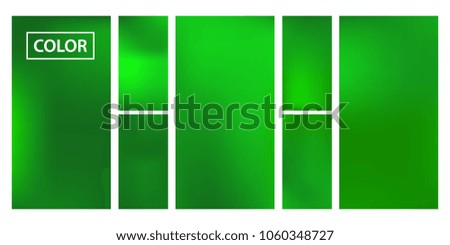 Organic Screen gradient set with modern abstract backgrounds. Green fluid cover for poster, banner, flyer and presentation. Template with screen gradient set for screens and mobile app. Soft color.