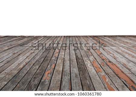 Old wood plank on white background