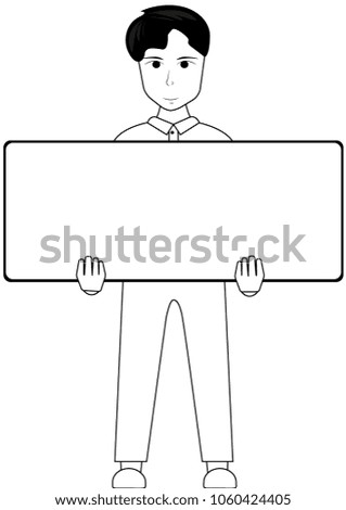 Label holder cartoon human