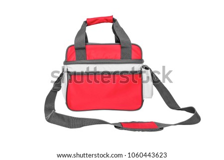 Thermal bag isolated on white background. For food transportation.