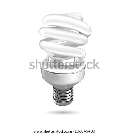 vector illustration of of energy saving fluorescent light bulb Royalty-Free Stock Photo #106045400