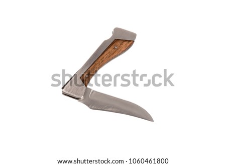 Pocket knife isolated on white background.