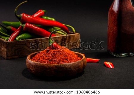 This is Korea's red pepper. It is the most popular source for Koreans. It has a distinctive flavor that is different from Mexican and Southeast Asian peppers. The picture also includes other spices.