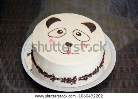Panda cake on the table
