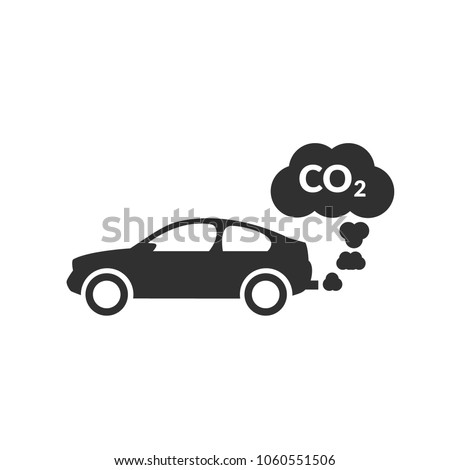 car exhaust icon , car icon with co2 symbol Royalty-Free Stock Photo #1060551506