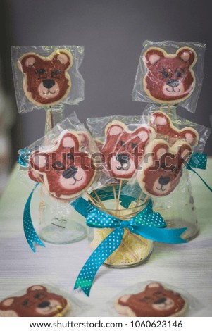 Kids birthday party elements, cookie table decoration