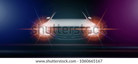 Light colorful of car, panorama photo