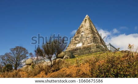 The Star Pyramid in the graveyard at the Church of the Holy Rude in Stirling, Scotland, UK.