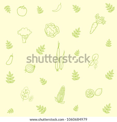 Doodle Vegetable hand draw pattern