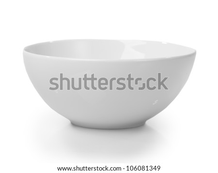 White bowl isolated on white background Royalty-Free Stock Photo #106081349