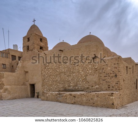Church of St. Michael, Monastery of Saint Paul the Anchorite (Monastery of the Tigers), dates to the fifth century AD and located in the Eastern Desert, near the Red Sea mountains, Egypt