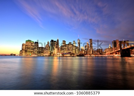 New York City Lower Manhattan at Dusk