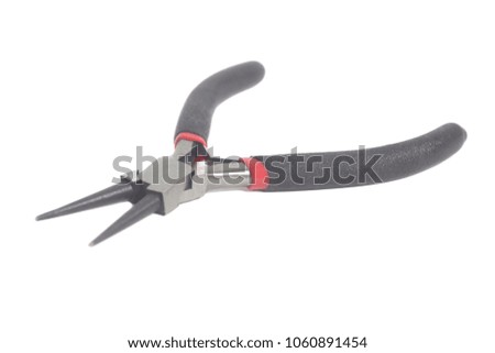 Jewelry pliers isolated on a white background