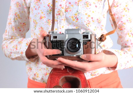 Photographer, Hipster or an Old camera, Retro photography
