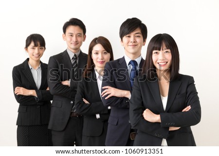 portrait of asian businessteam on white background