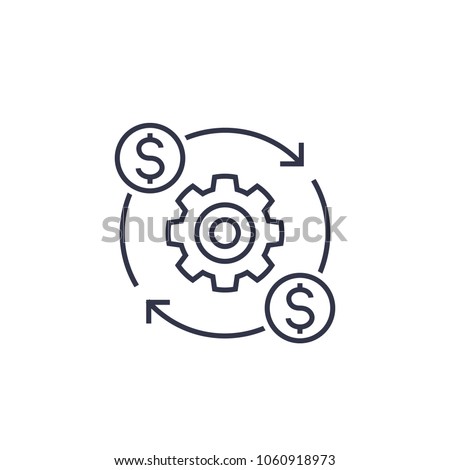 costs optimization and production efficiency icon, linear Royalty-Free Stock Photo #1060918973