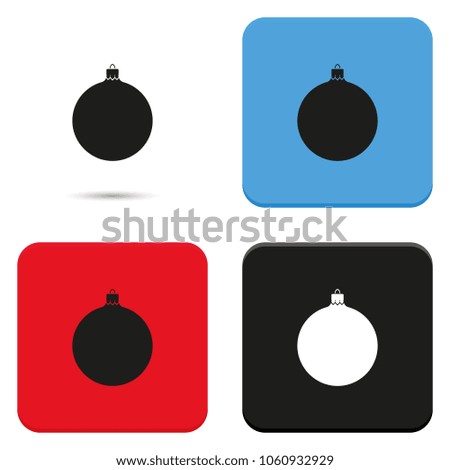 Simple Christmas tree ball vector icon. New Year decoration.