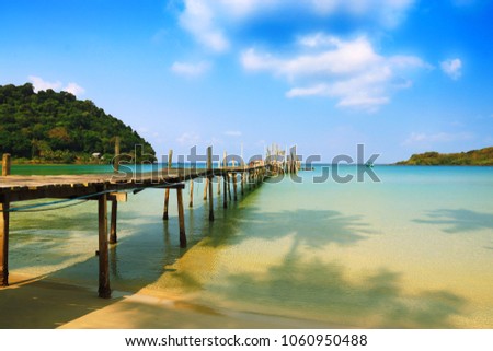 Beach bridge Clear sea Koh Kood Trad Thailand