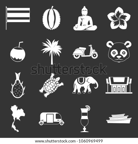 Costa Rica icons set vector white isolated on grey background 
