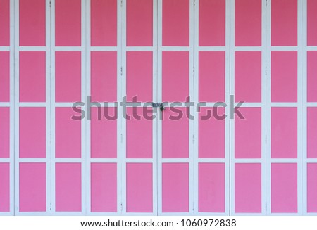 background of pink wood hinges door