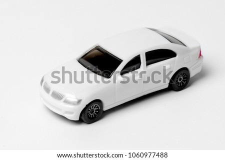 White car toy on white background.