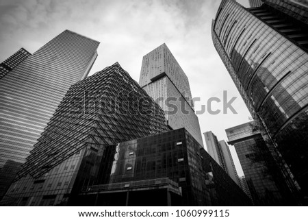 A black-and-white building skyscraper

