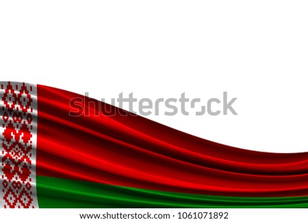 flag of Belarus isolated on white background with place for your text.