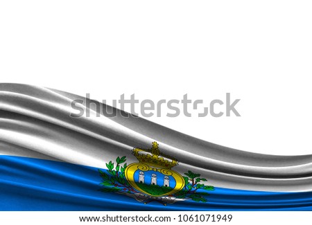 flag of San marino isolated on white background with place for your text.