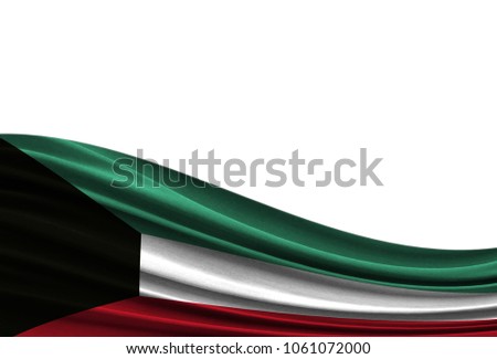 flag of Kuwait isolated on white background with place for your text.