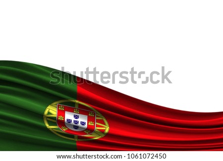 flag of Portugal isolated on white background with place for your text.